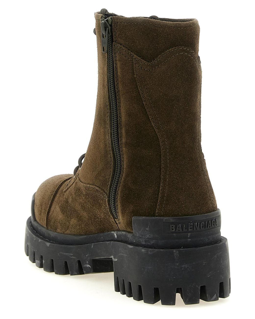 Balenciaga Brown 'Combat Strike' Ankle Boots for men