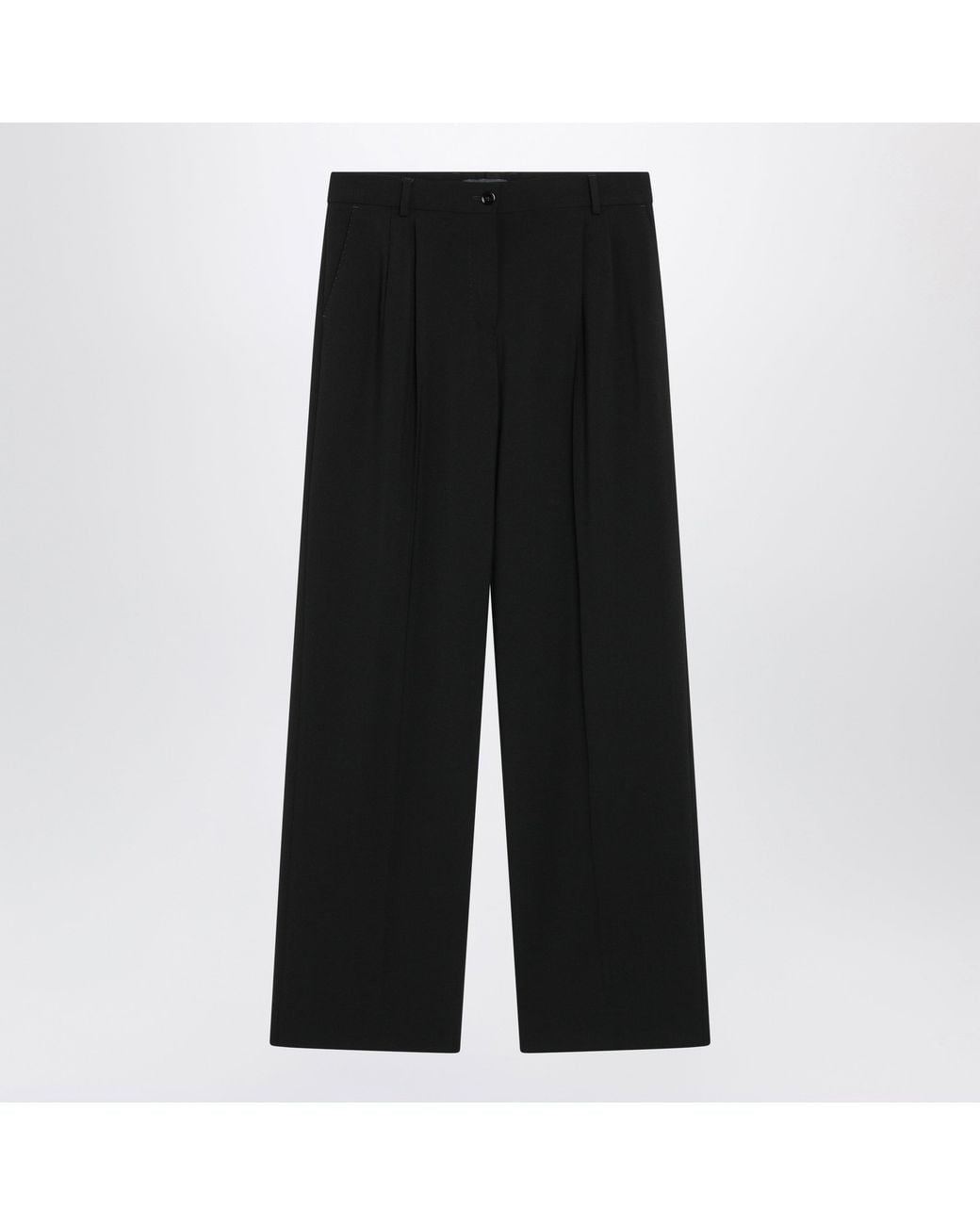 Dolce & Gabbana Black Dolce&Gabbana Double Pinch Virgin Wool Trousers