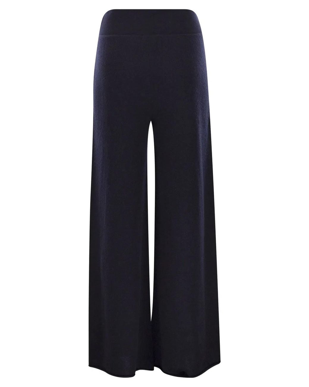 Vanisé Blue Cashmere Wide-Leg Trousers