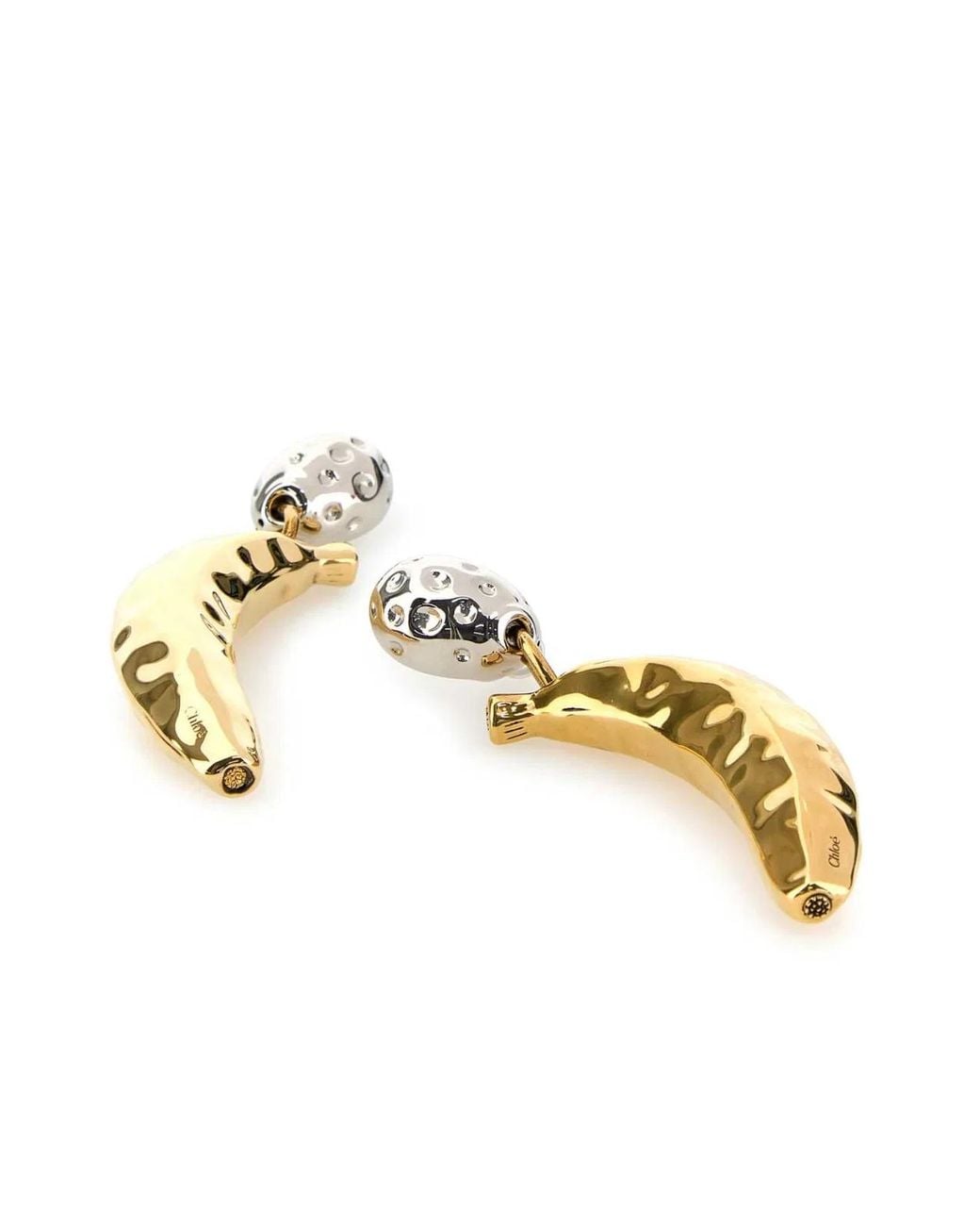 Chloé Metallic Two-Tone Metal Bananas Earrings