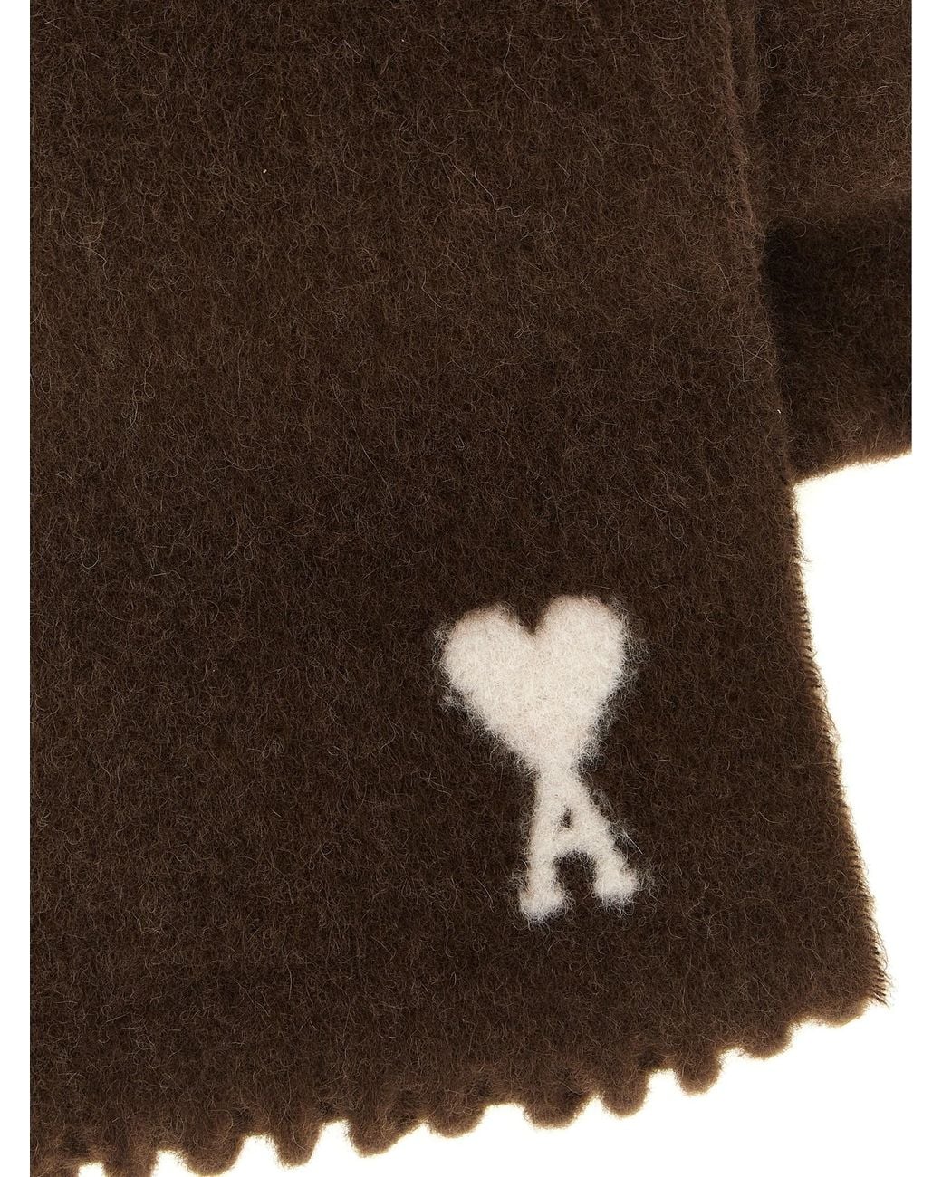 AMI Black 'Ami De Coeur' Scarf