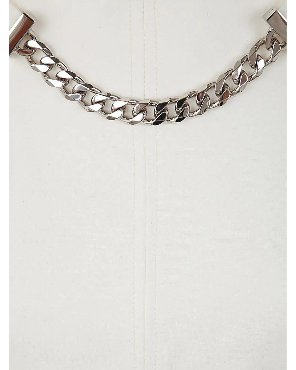 J.W. Anderson White Neck Chain Long Sleeve Dress
