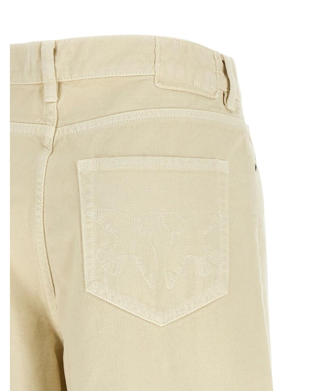 Pinko Natural 'Love Birds' Embroidery Jeans