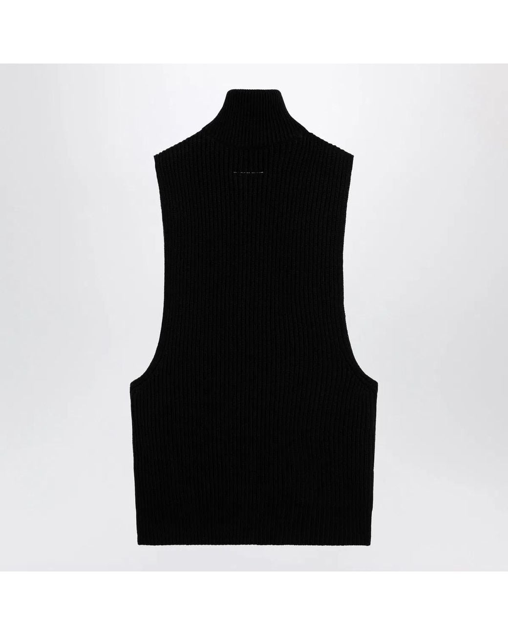 MM6 by Maison Margiela Black Wool Zip Vest