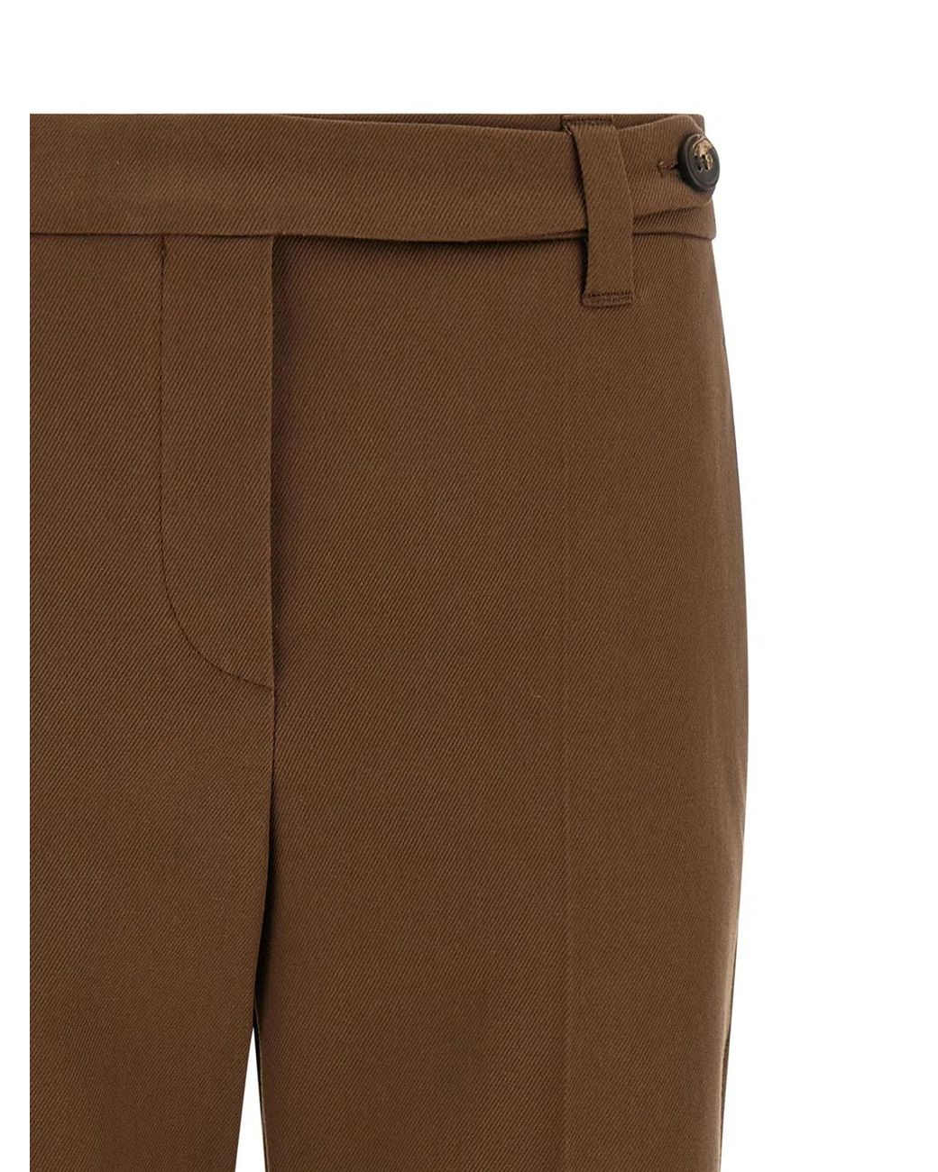 Brunello Cucinelli Brown Cotton Cropped Pants