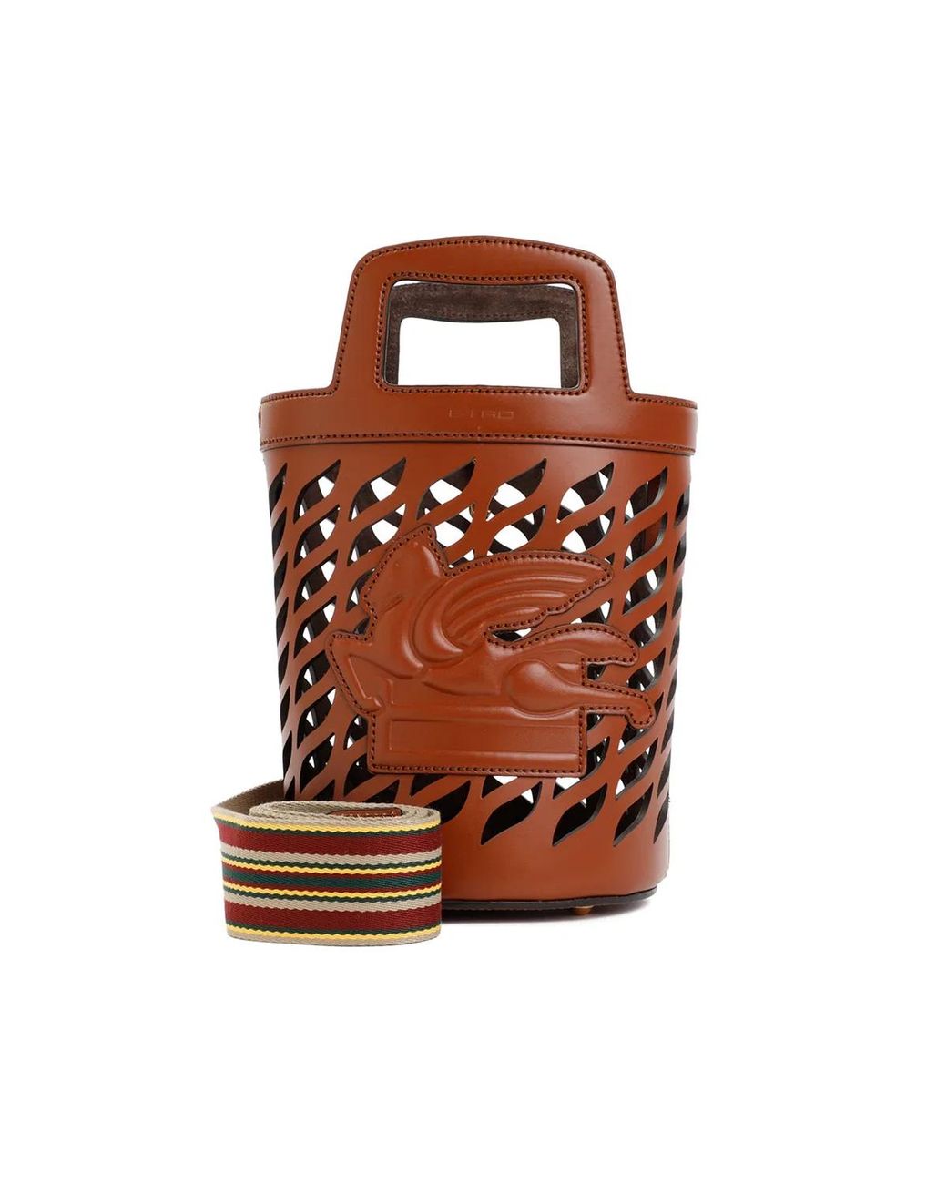 Etro Brown Leather Coffa Bucket Bag