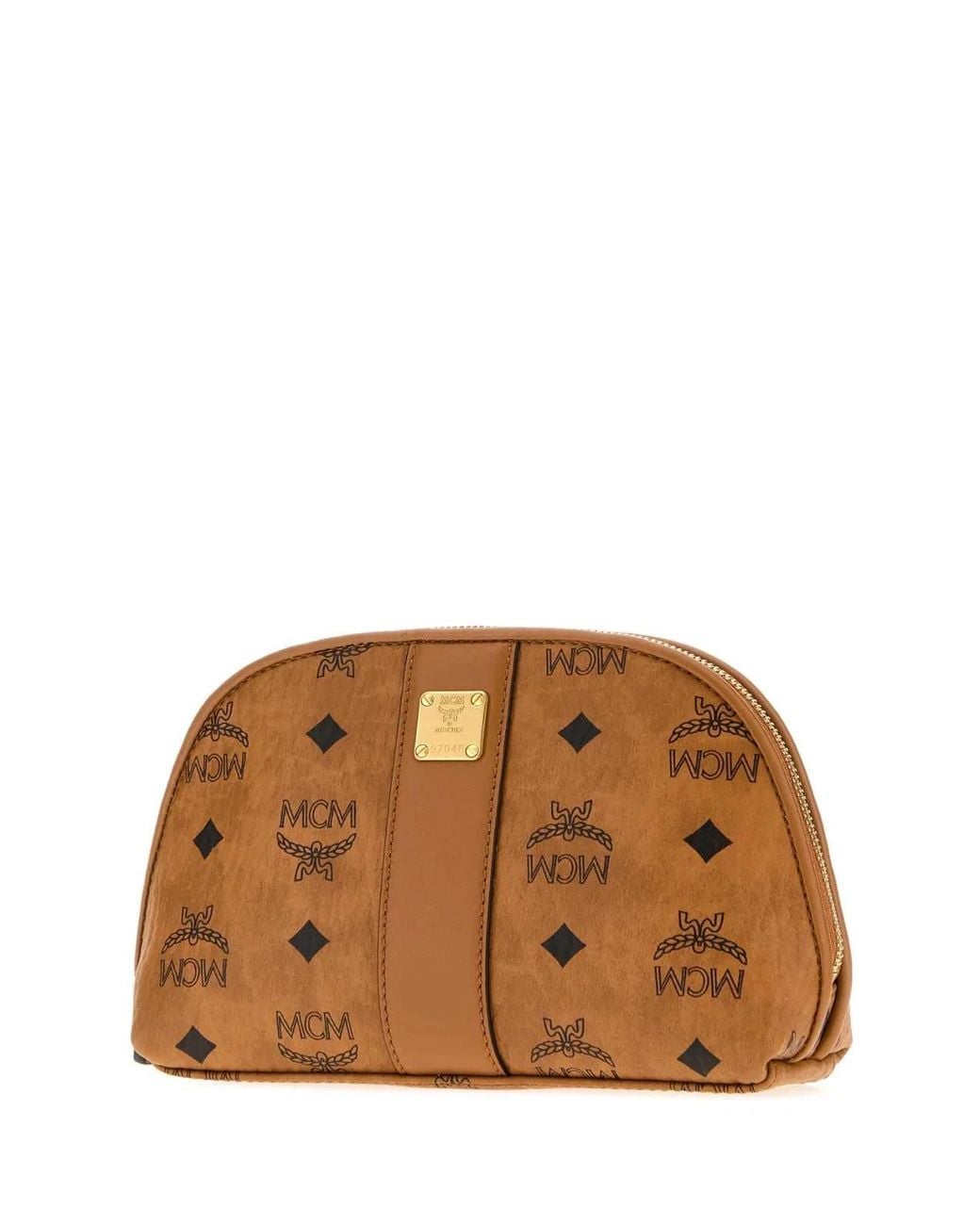 MCM Brown Canvas Mini Beauty Case