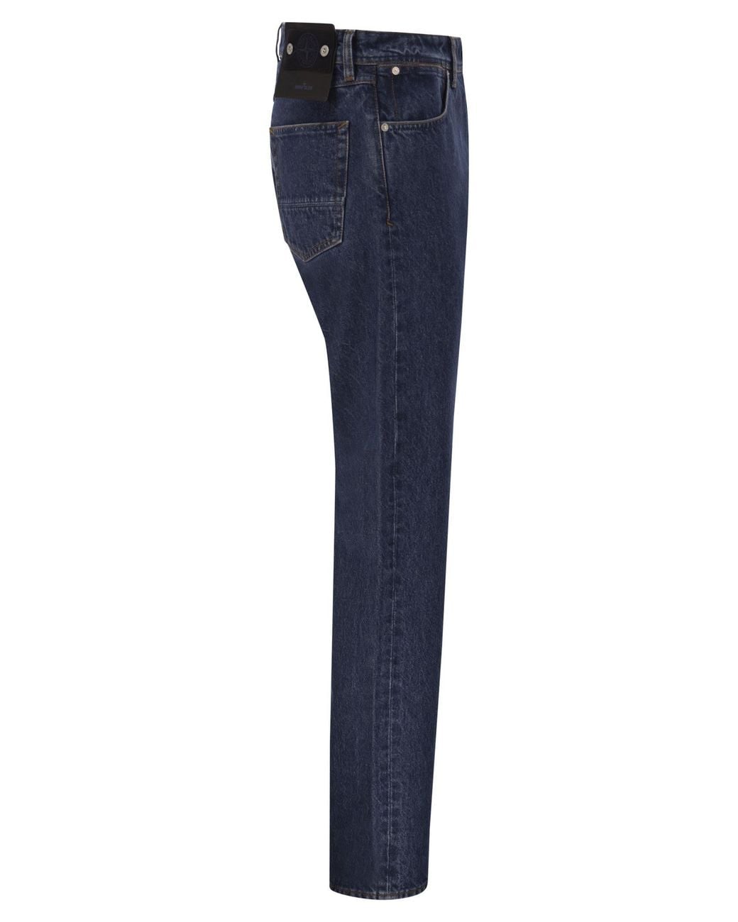 Stone Island Blue Straight-Leg Five-Pocket Cotton Jeans for men