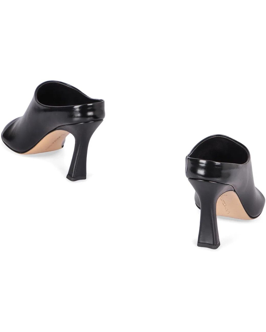 Bottega Veneta Black Rana Leather Mules