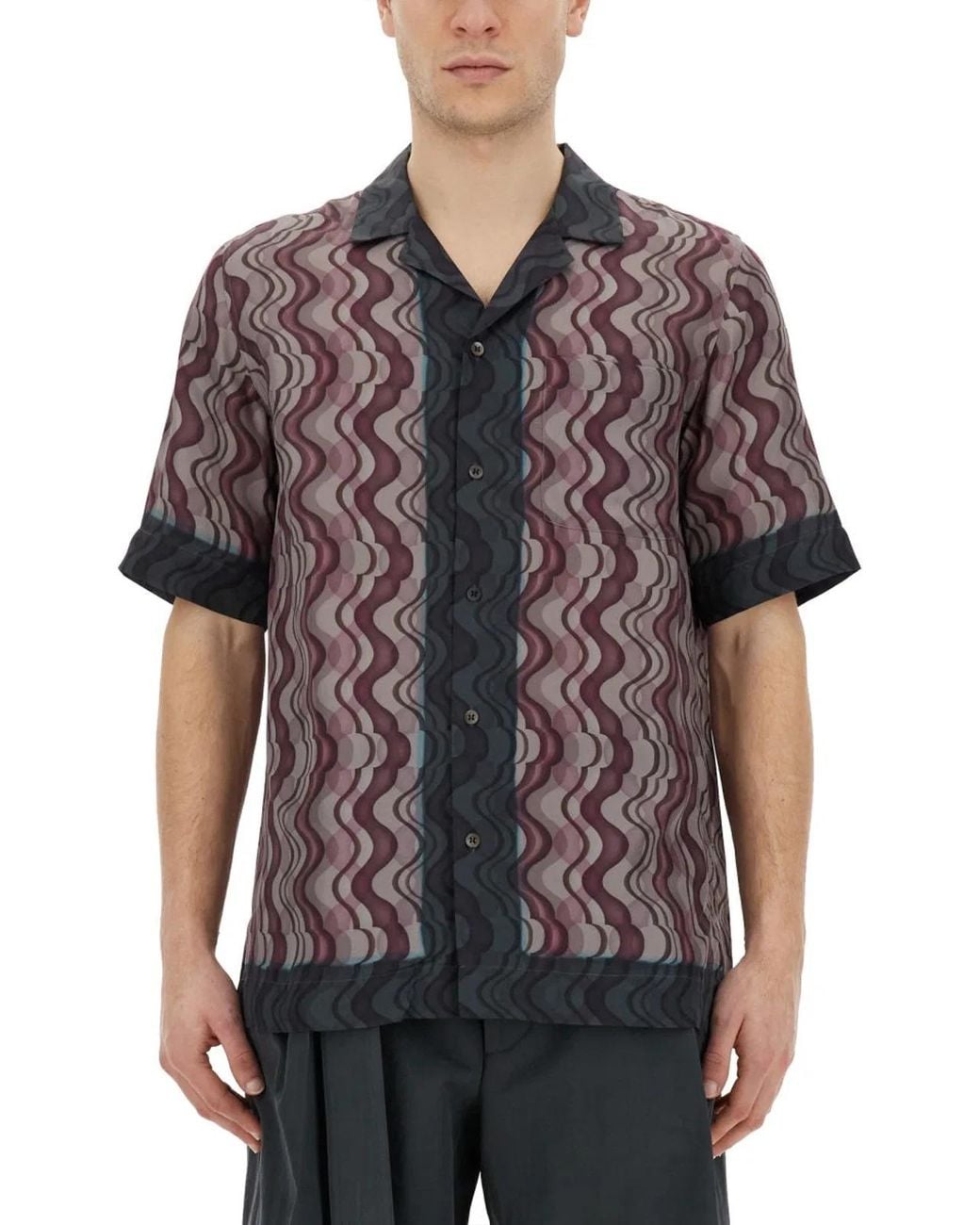 Dries Van Noten Black Printed Twill Shirt for men