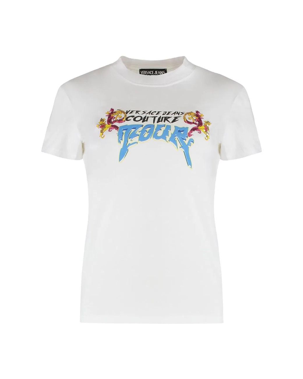 Versace Jeans Couture White Logo Print T-Shirt