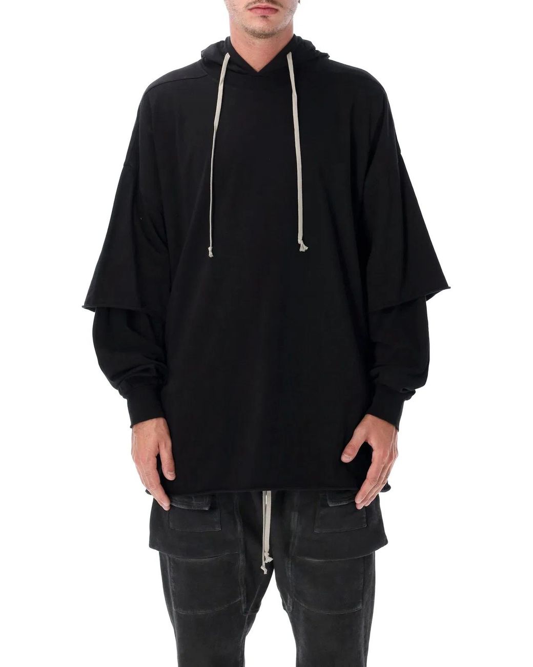 Rick Owens Black Drkshdw Tommy Hustler Hoodie for men