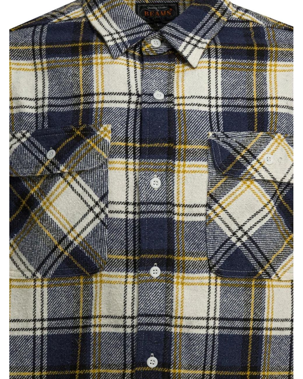 Beams Plus Gray Cotton Polyester Shirt for men