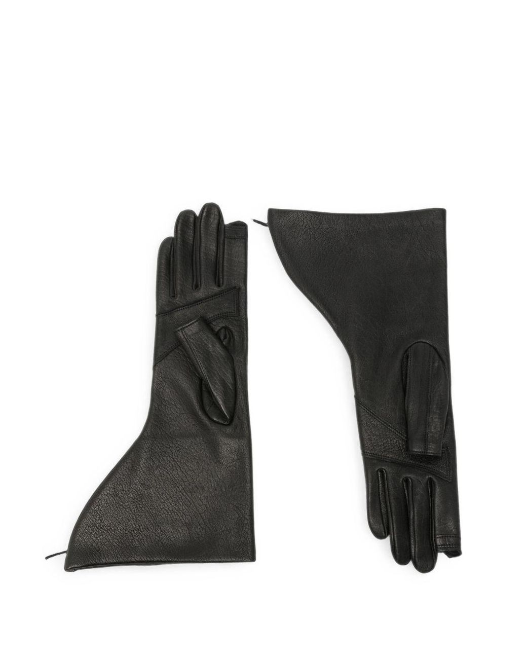 Rick Owens Black Leather Gloves