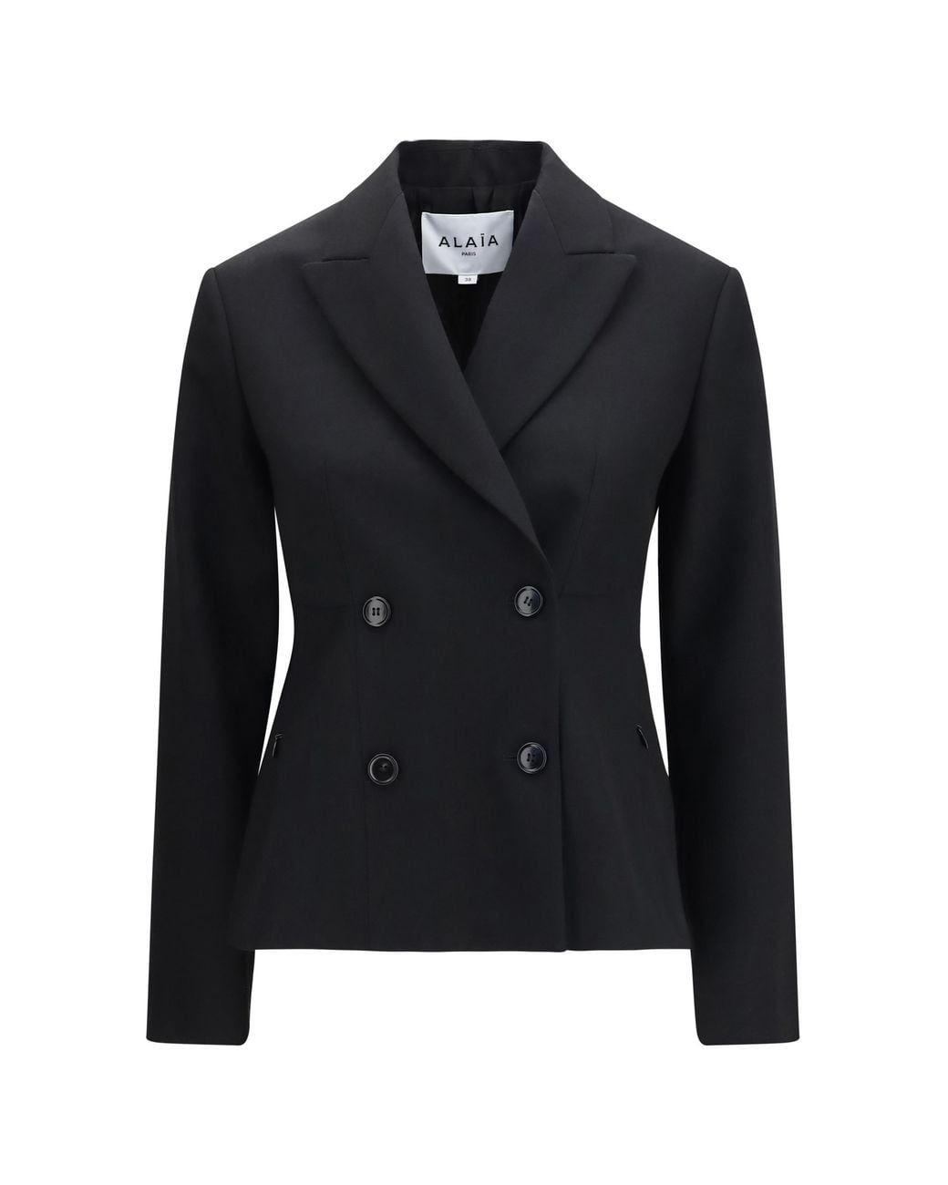Alaïa Black Alaia Lightweight Wool Double-Breasted Jacket