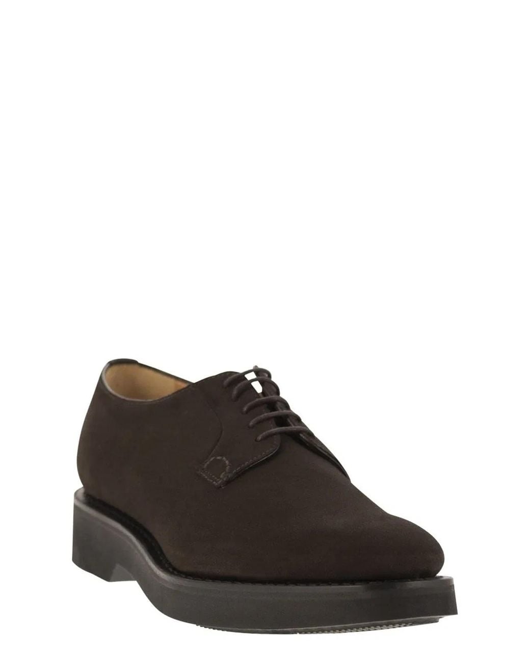 Church's Black Suede Calfskin Derby for men