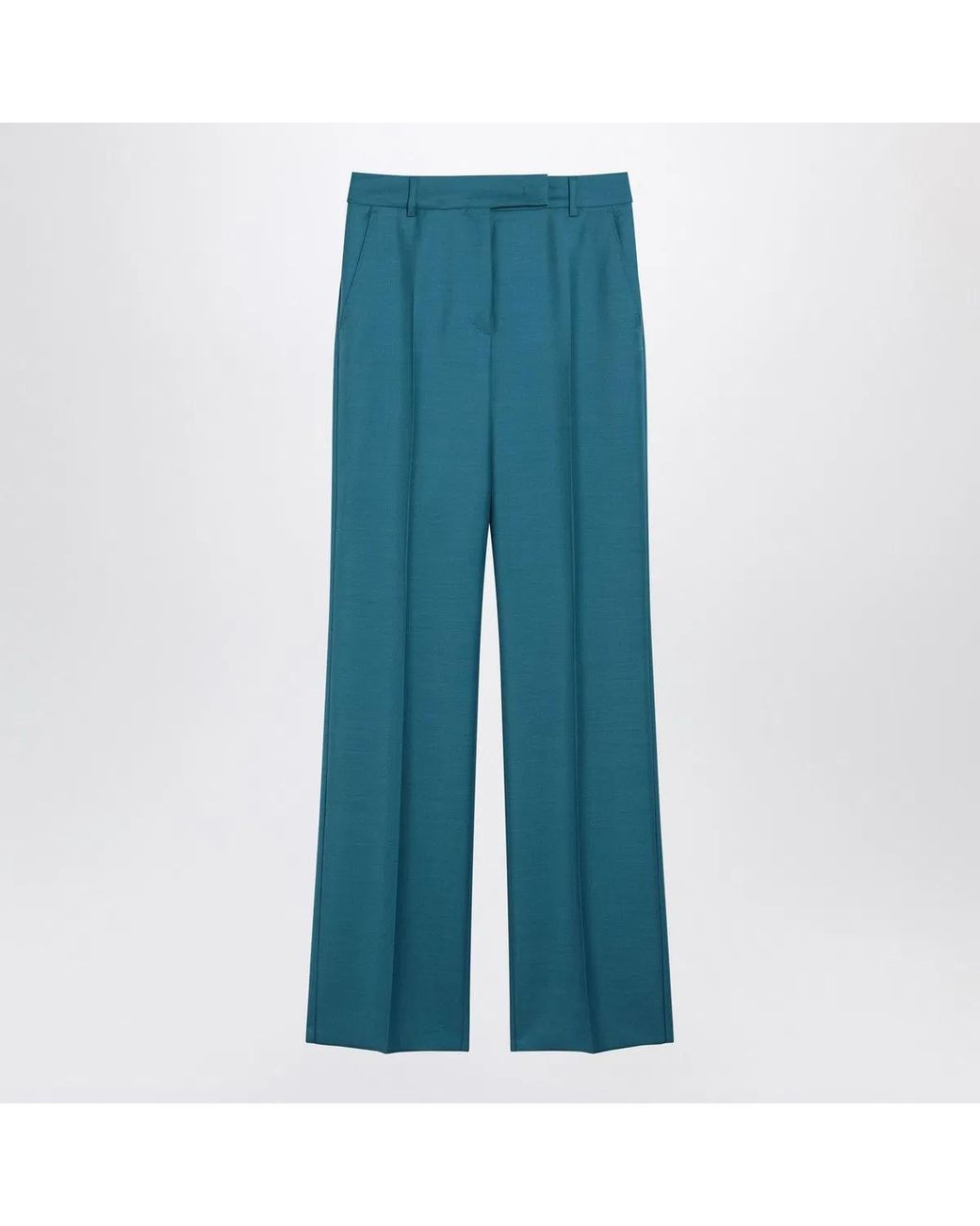 Max Mara Blue Wool And Silkblend Trousers