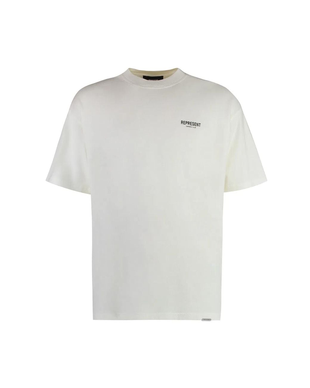 Represent White Cotton Crew-Neck T-Shirt for men