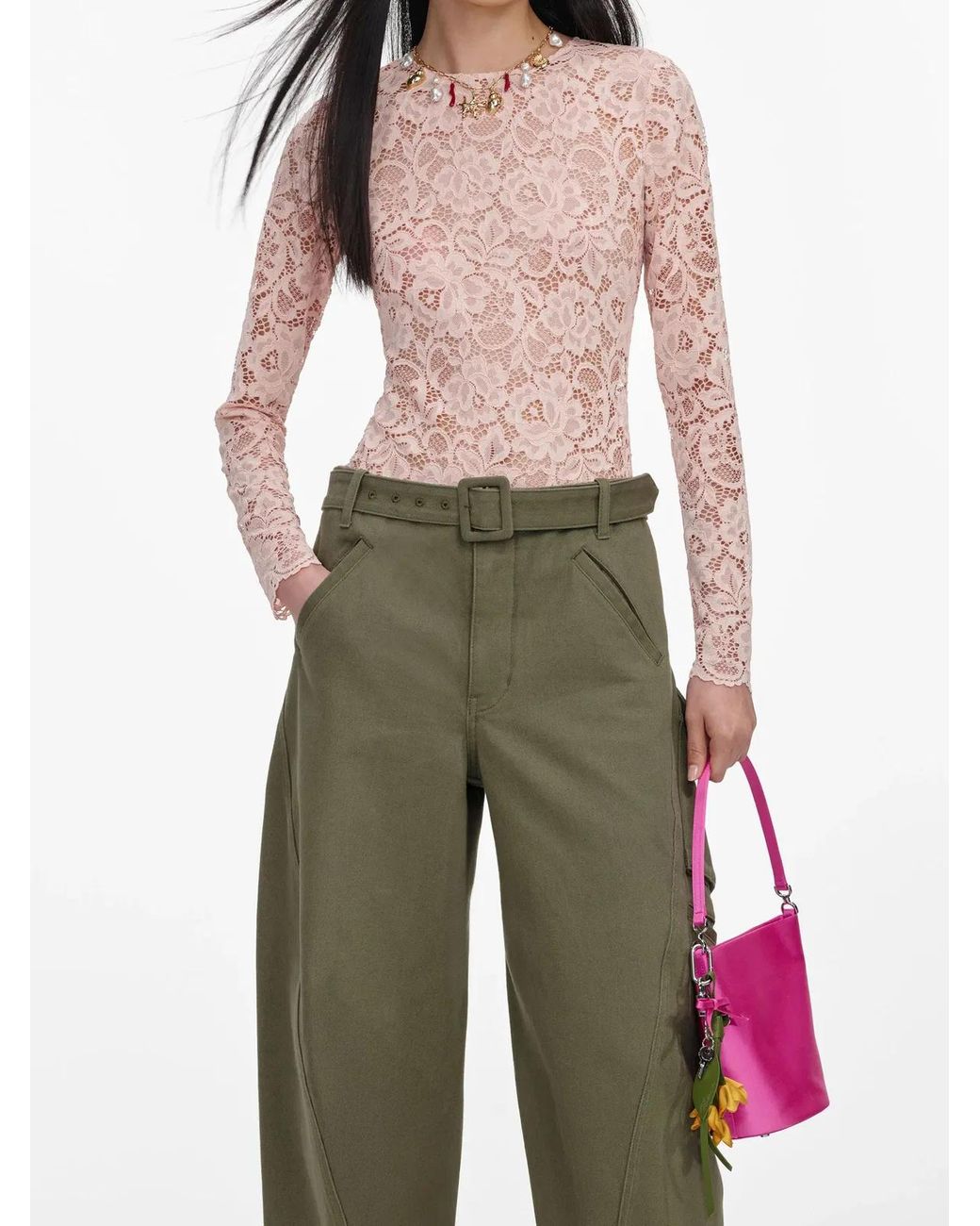 Self-Portrait Green Cargo Jeans