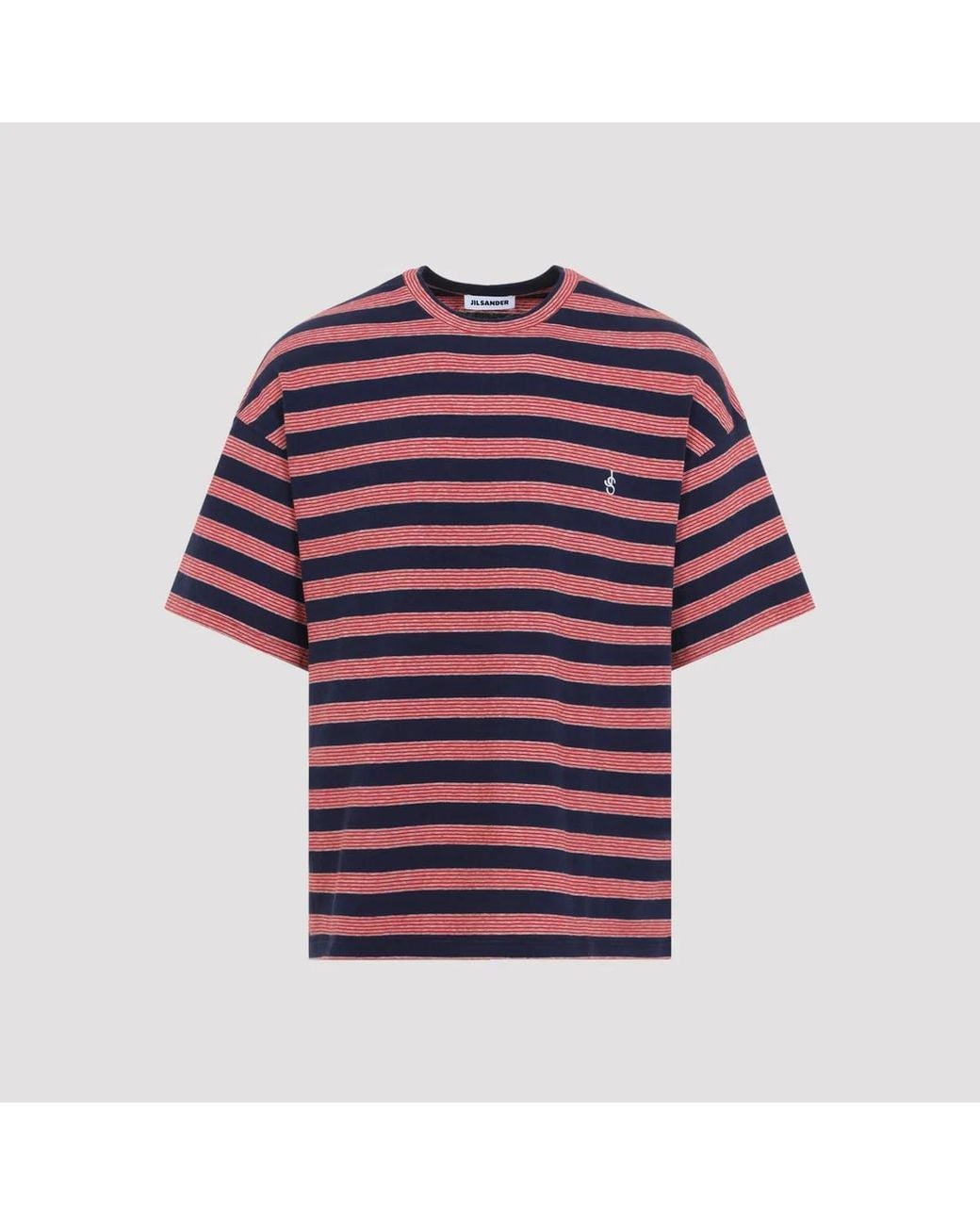 Jil Sander Purple Flag Cotton T- Shirt for men