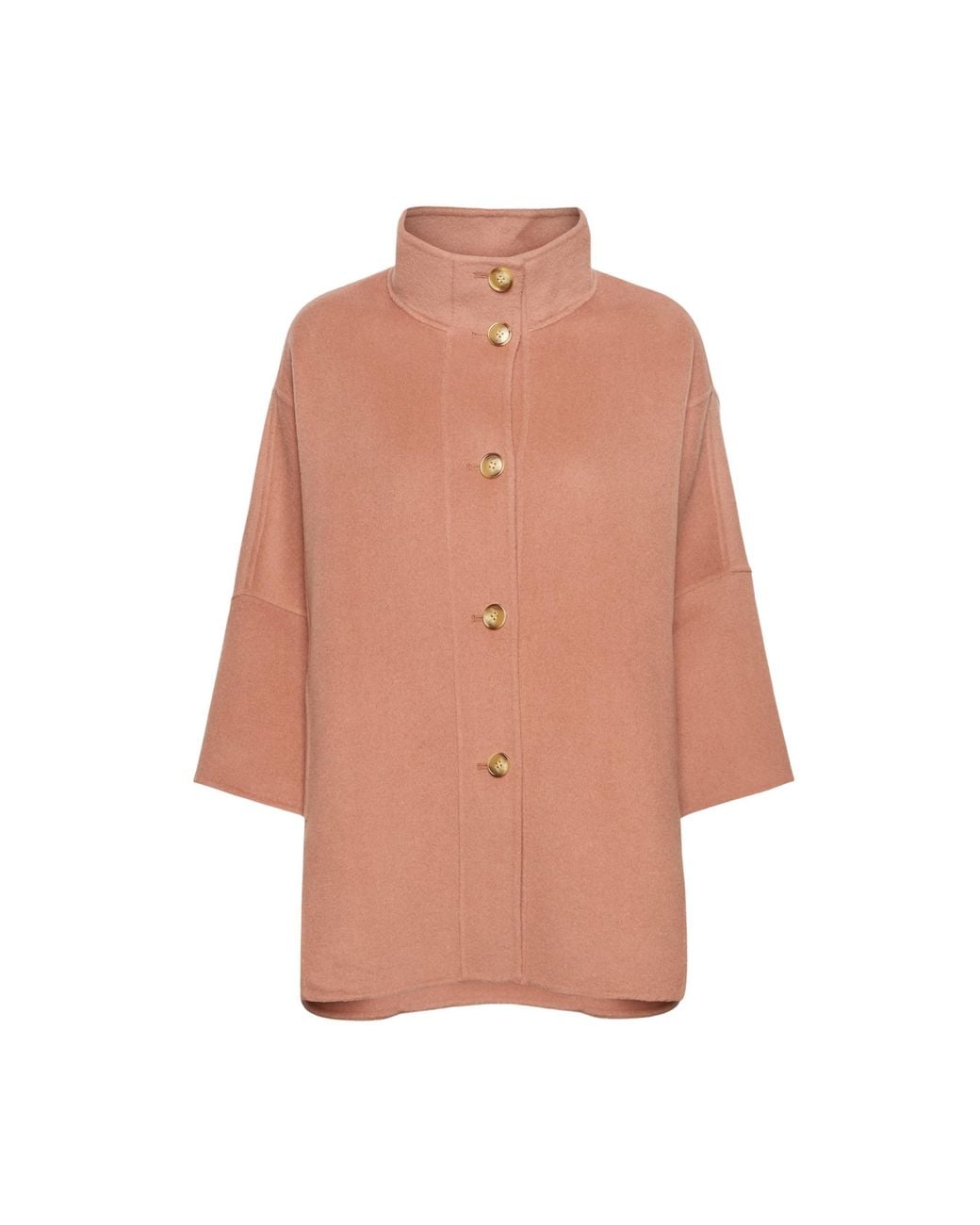 Elena Miro Pink Double-Faced Cape With High Collar