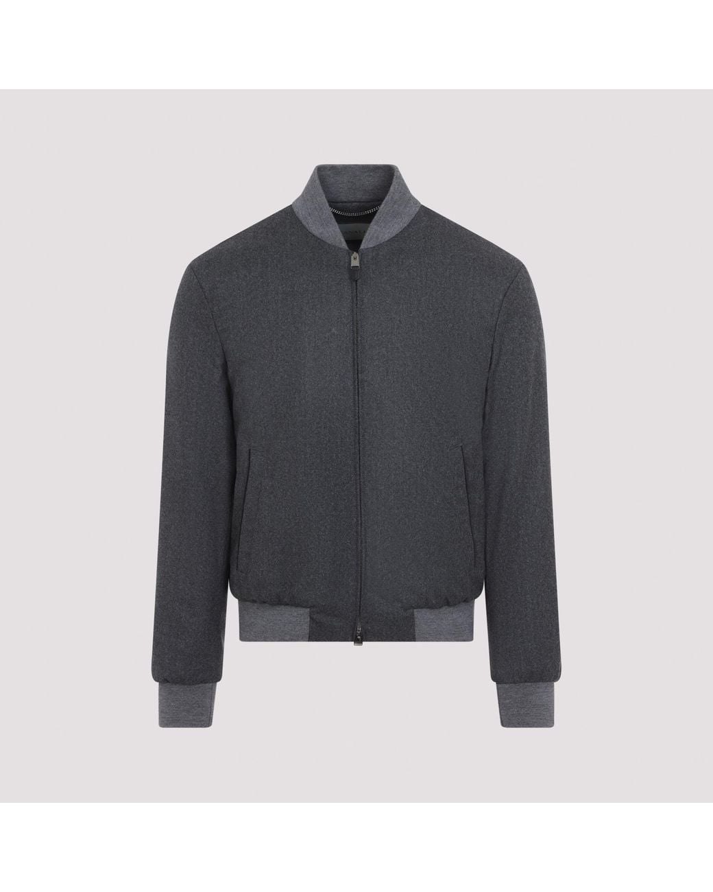 Canali Gray Bomber Jacket for men