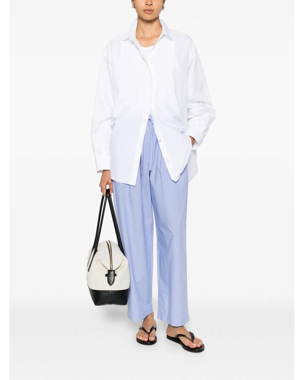 The Row White Luka Long-Sleeve Shirt