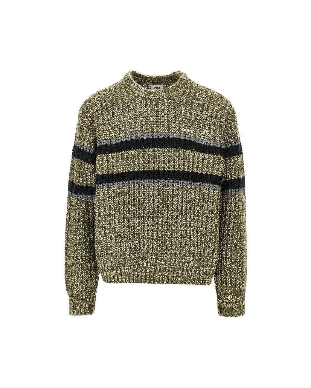 Obey Green Alden Cotton-Blend Sweater for men