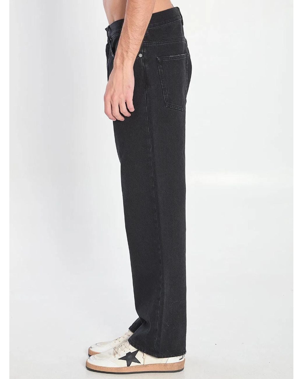 Golden Goose Deluxe Brand Black "Golden M's" Pant Skate Loose One Wash Lived for men