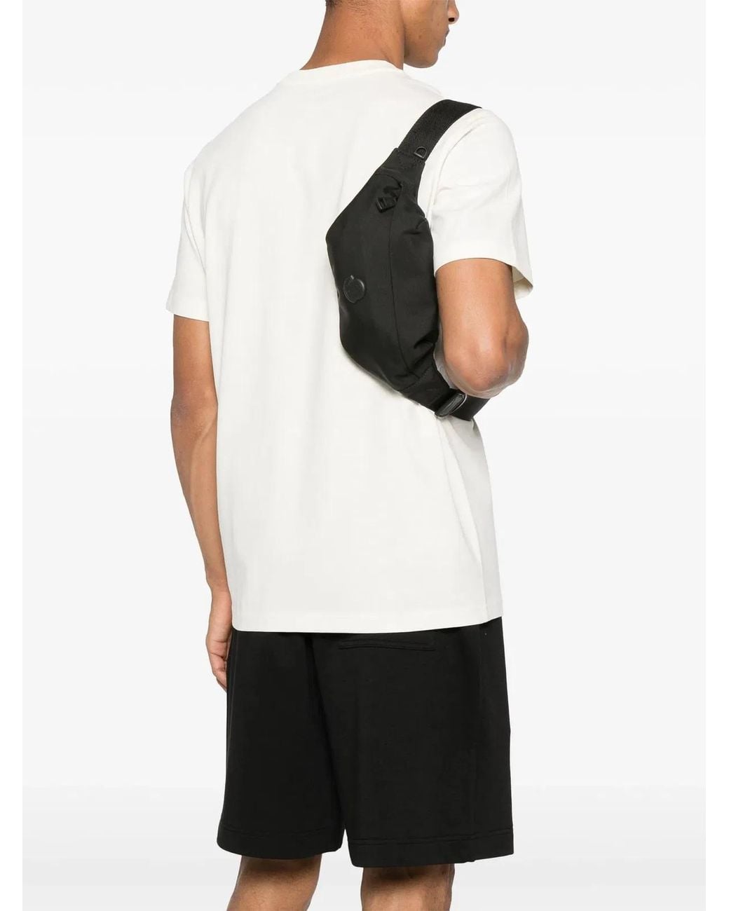 Moncler Black Durance Logo-Patch Zip-Fastening Belt Bag for men