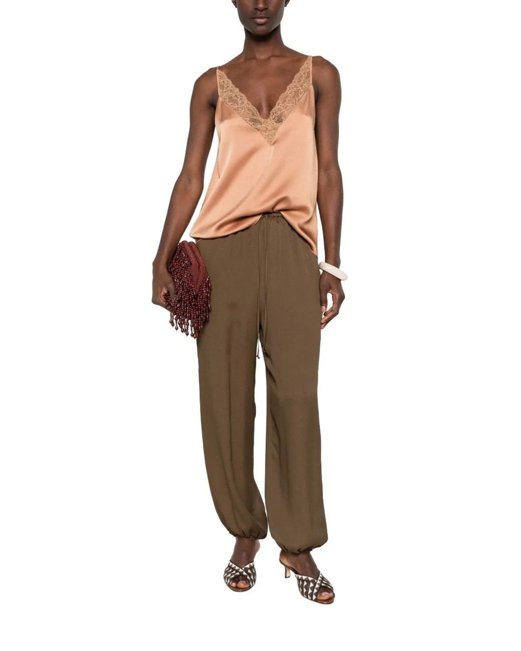 Forte_forte Brown Silk Blend Trousers