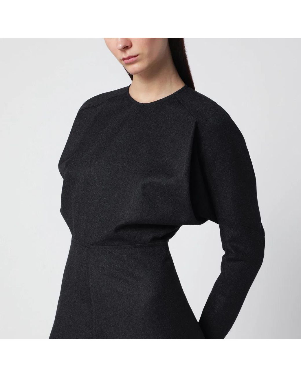 Victoria Beckham Black Doman Virgin Wool Dress