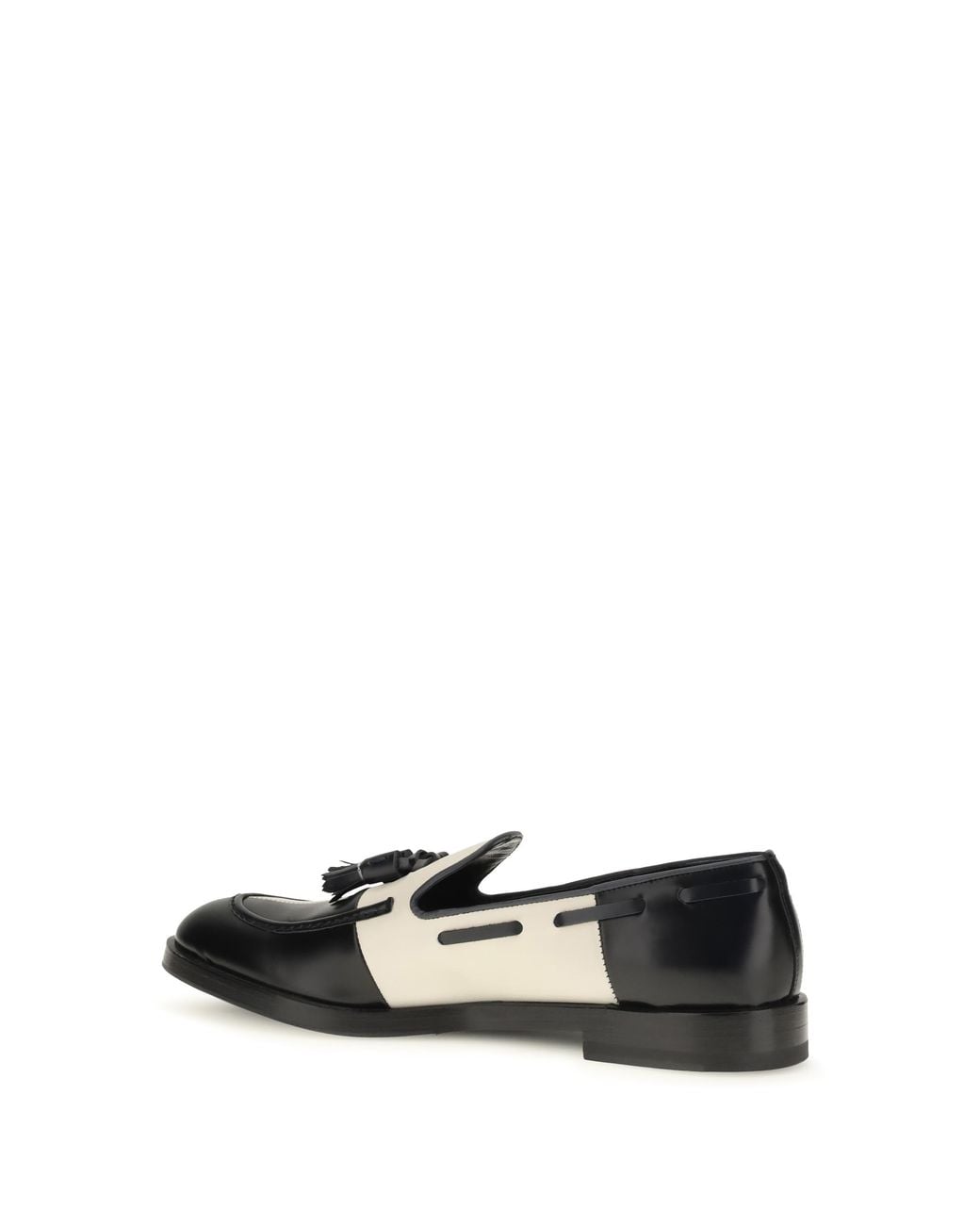 Fratelli Rossetti White Brera Damier Bicolor Leather Loafers