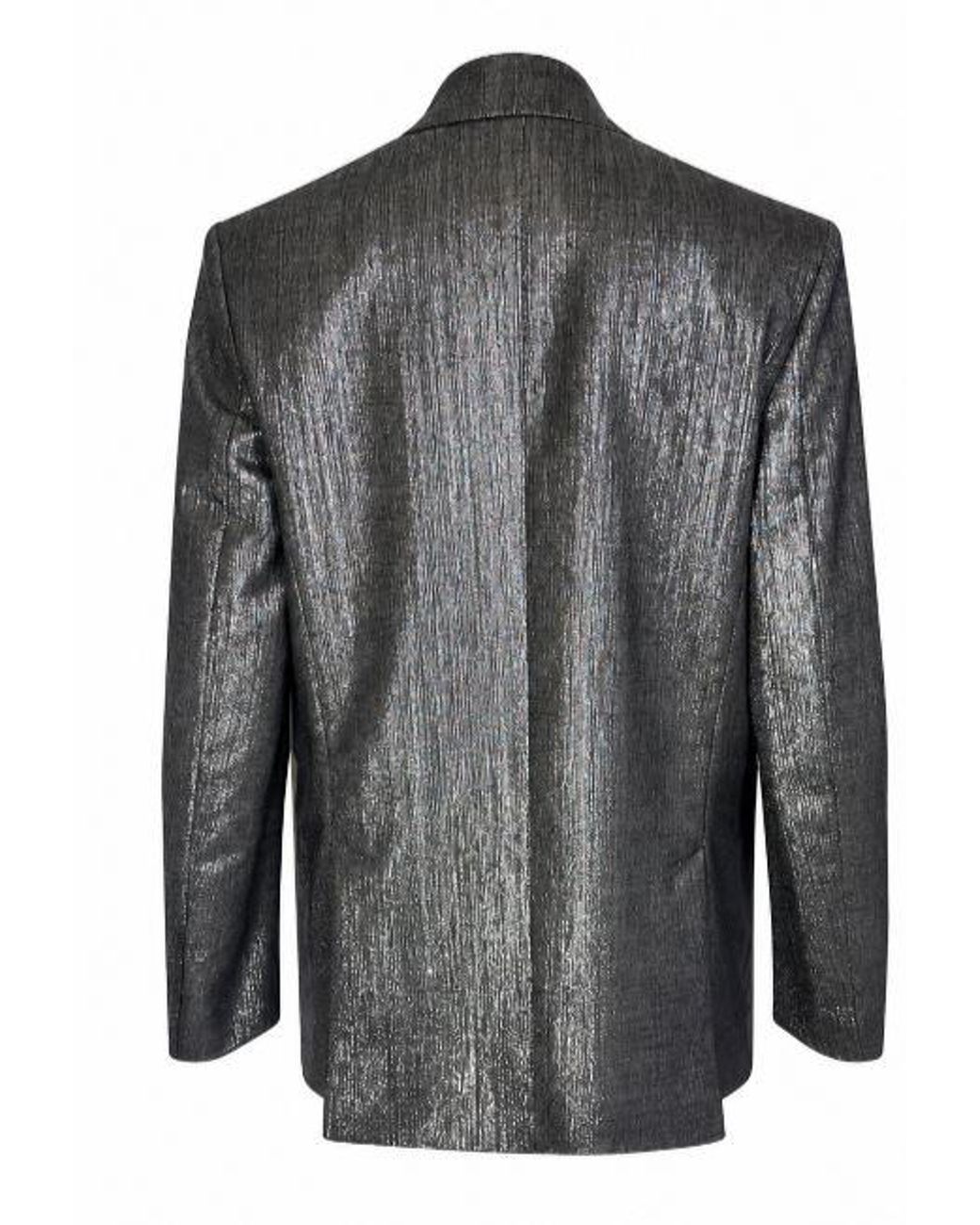 Pinko Black Charcoal Polyester Viscose Jacket