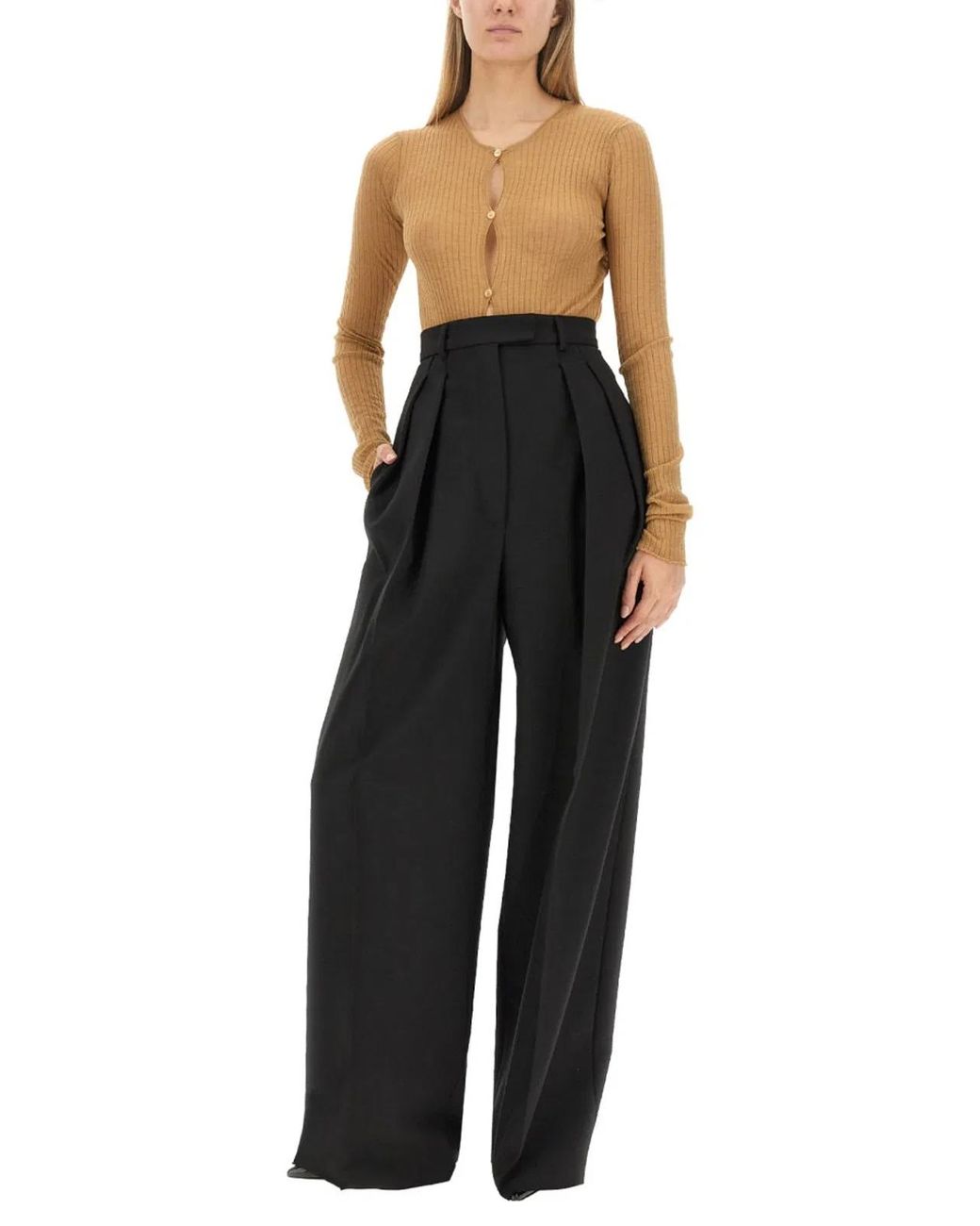 Sportmax Natural Slim Fit Jersey & Knitwear Top