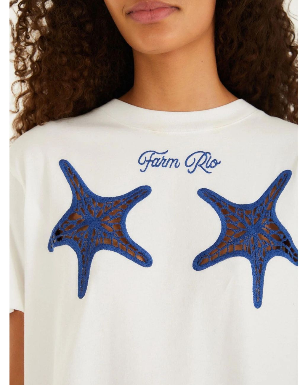 Farm Rio Blue Starfish T-Shirt