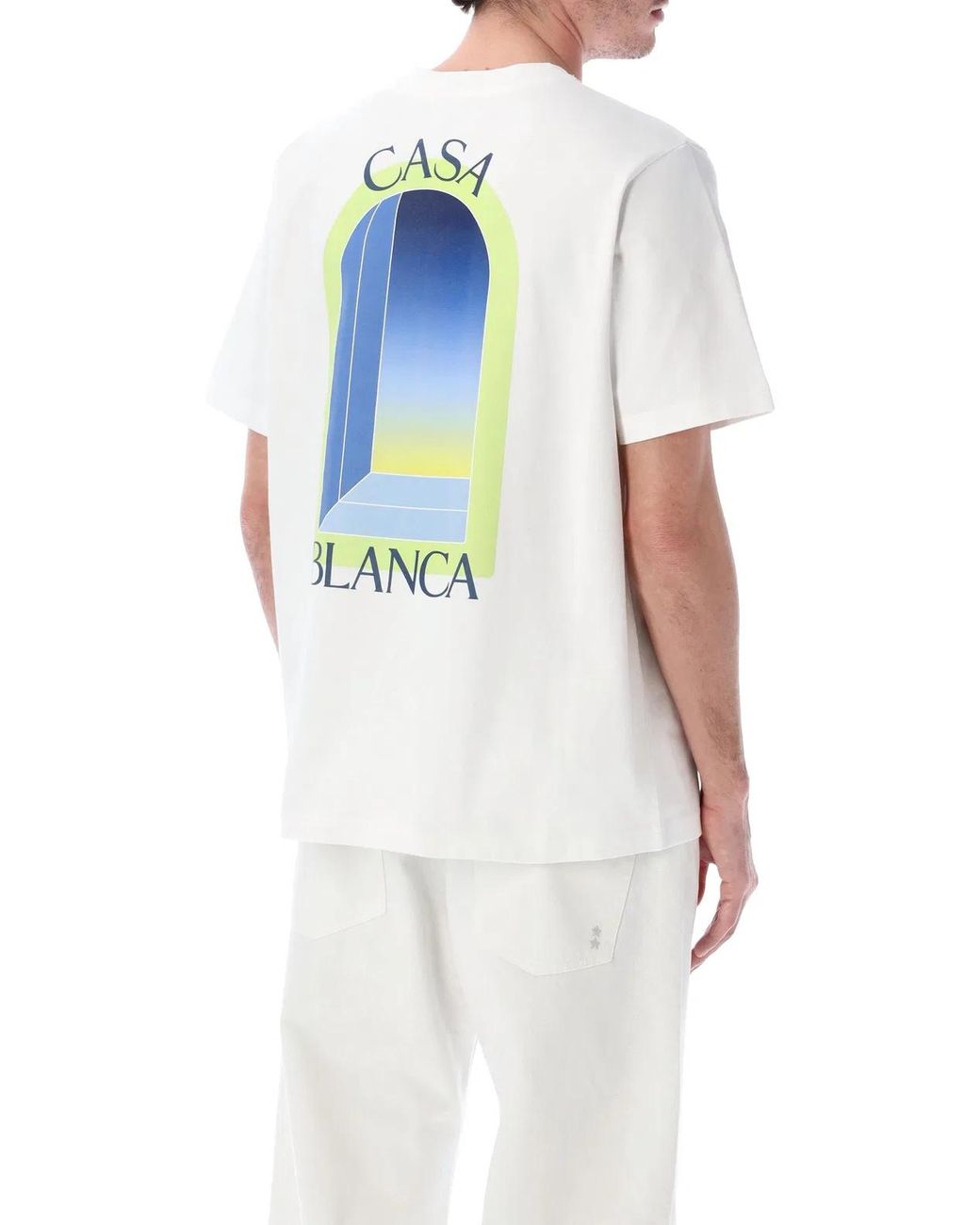 Casablanca White L Arche Printed Lime & T-Shirt for men