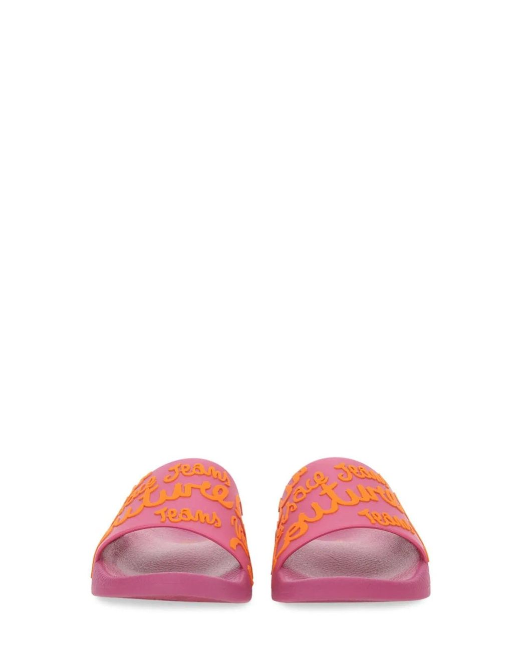 Versace Jeans Couture Pink Medusa Smiley Slide Sandals