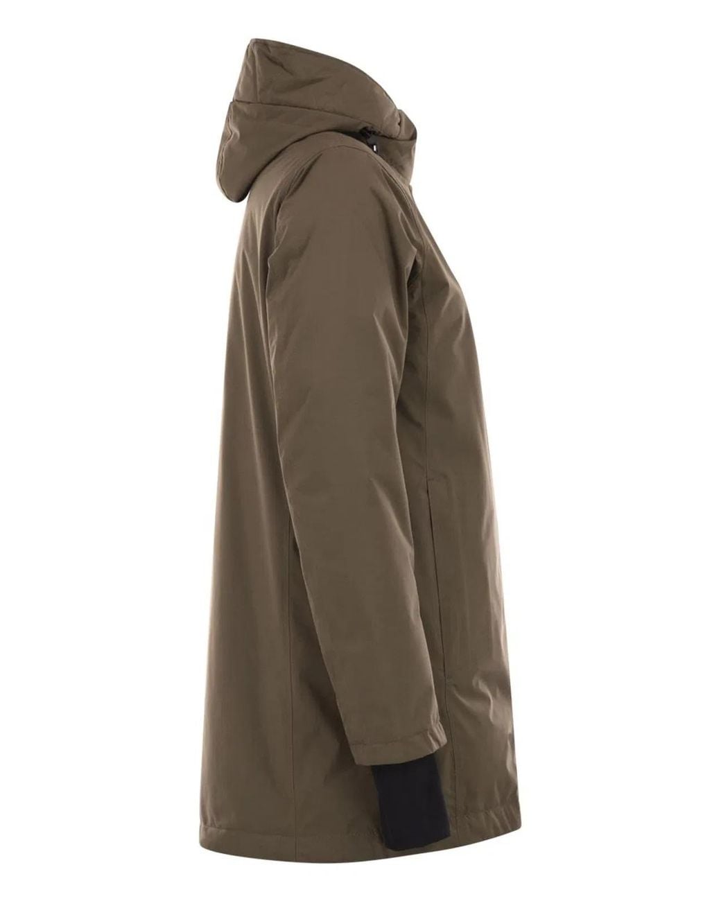 Herno Brown A-Shaped Down Jacket With Hood, 2 Layers