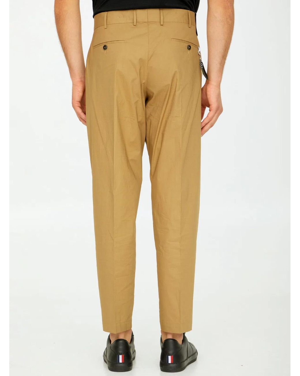 PT Torino Yellow Cotton Trousers for men