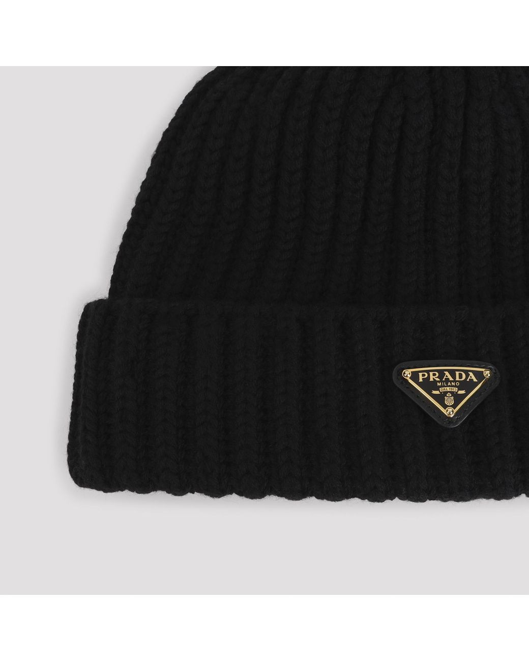 Prada Black Wool Beanie