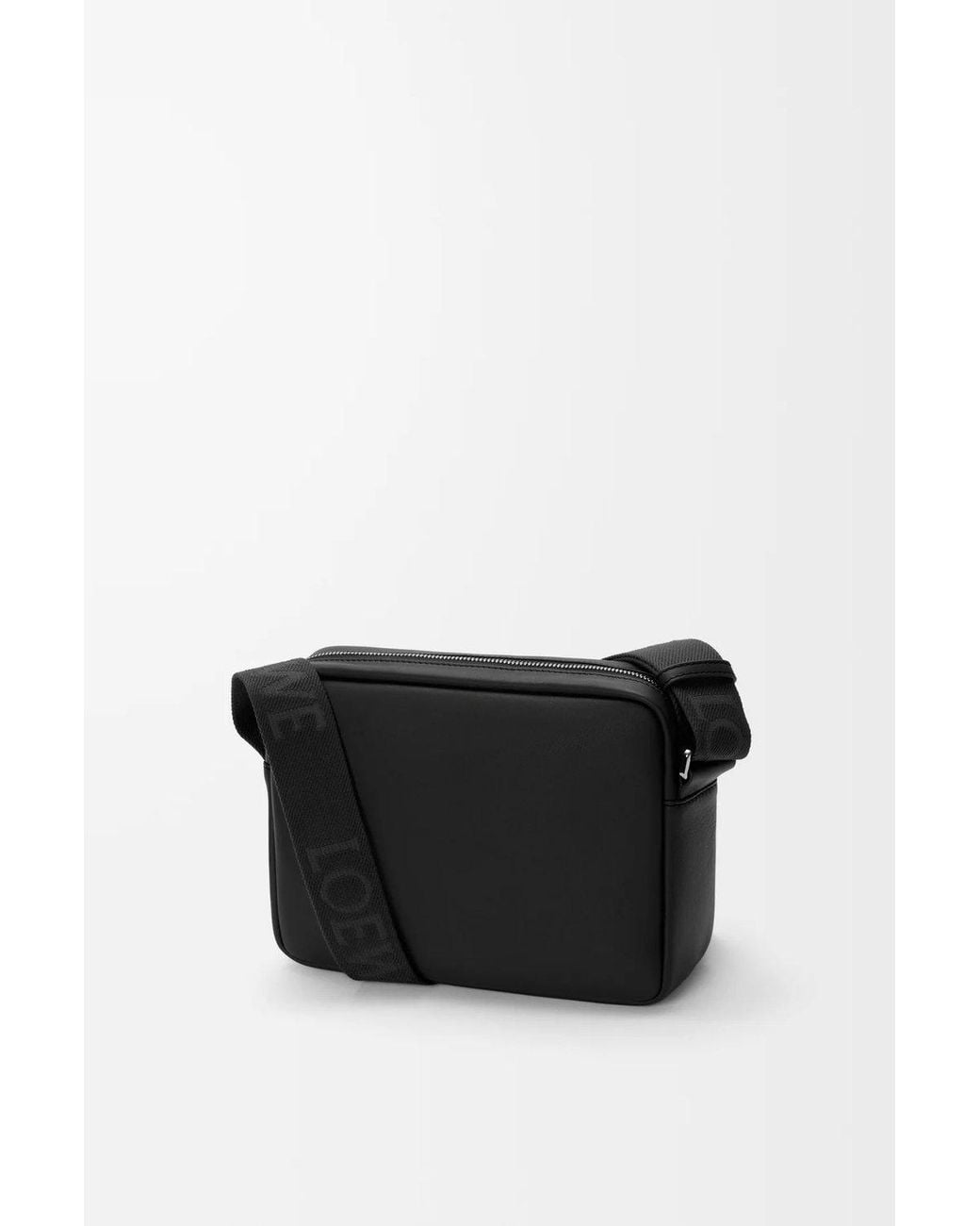 Loewe Black Medium Pebble Messenger Bag for men