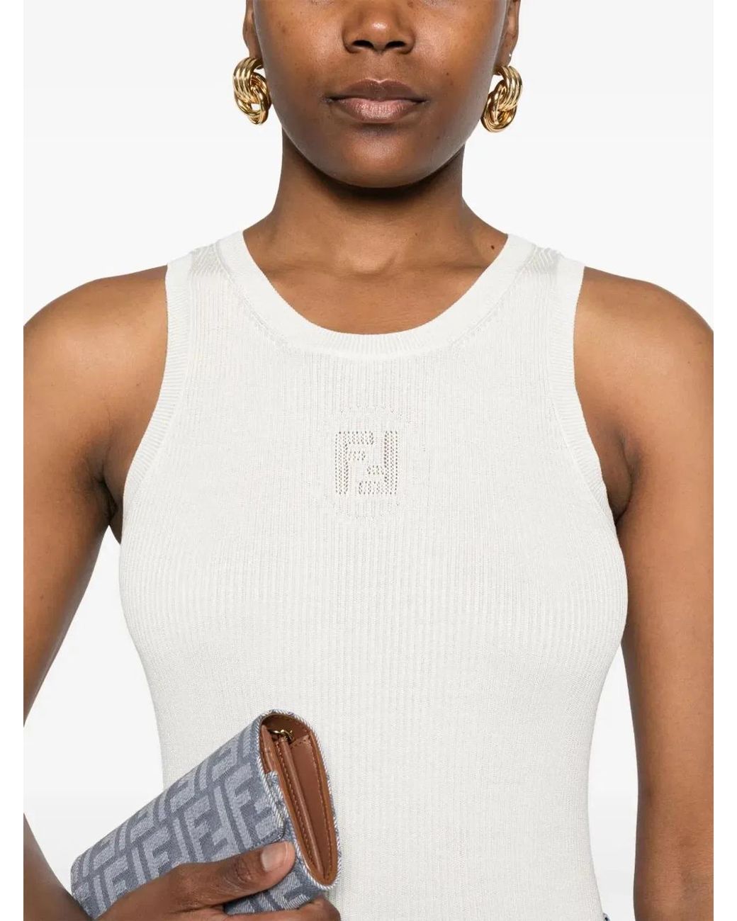 Fendi White Cotton Tops
