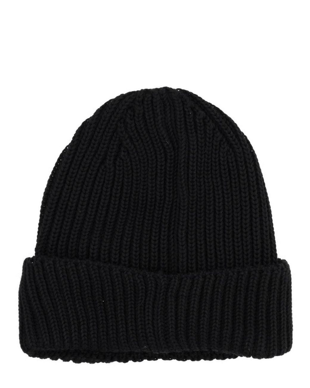 C P Company Black Berretto Con Occhiale for men
