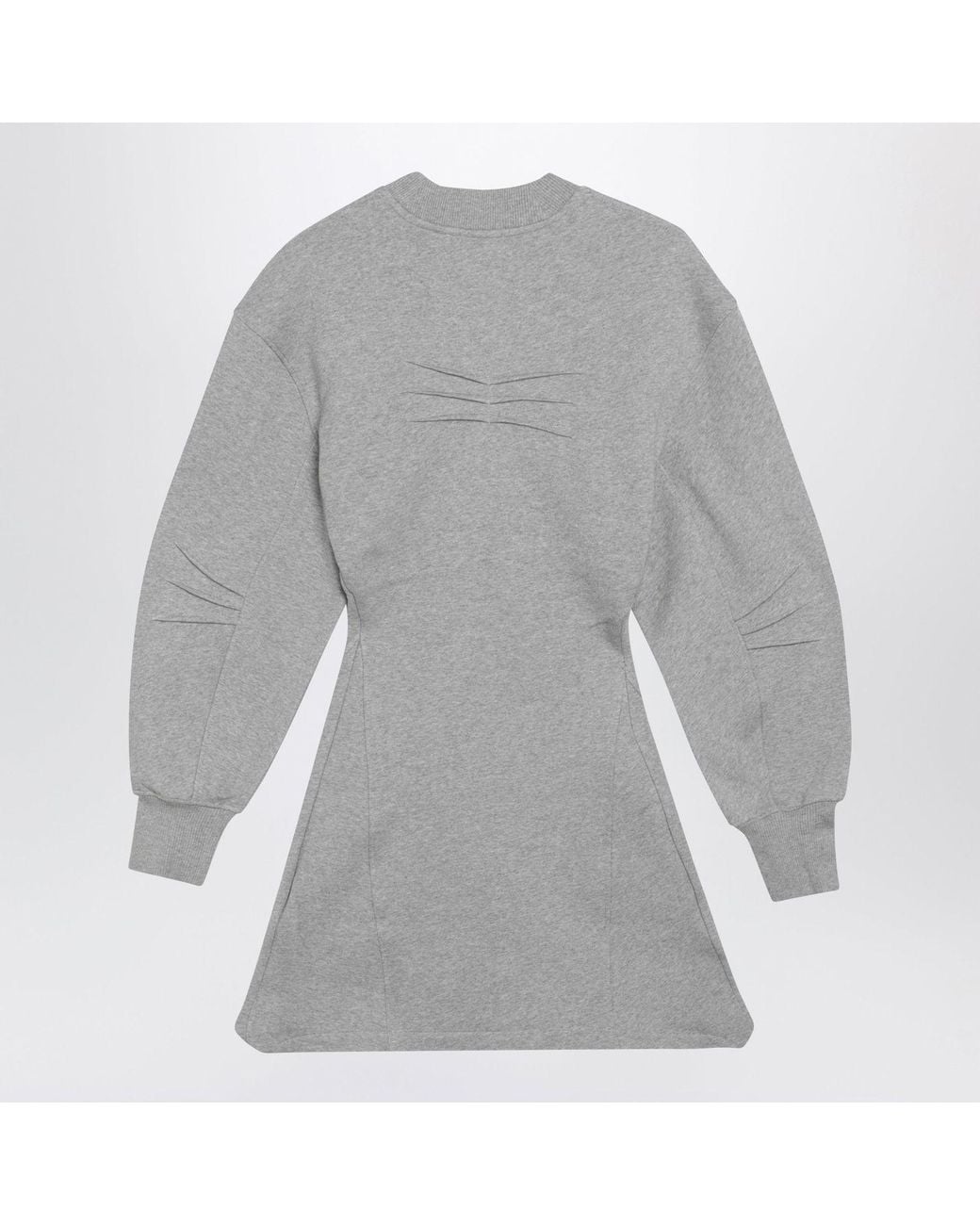 The Attico Gray Mèlange Cotton Mini Dress