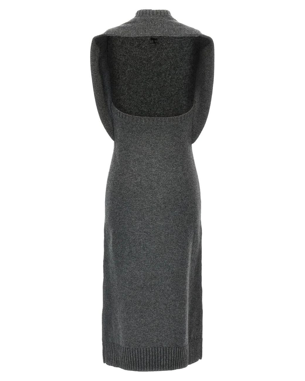 Courreges Gray Over The Shoulder Drapè' Dress