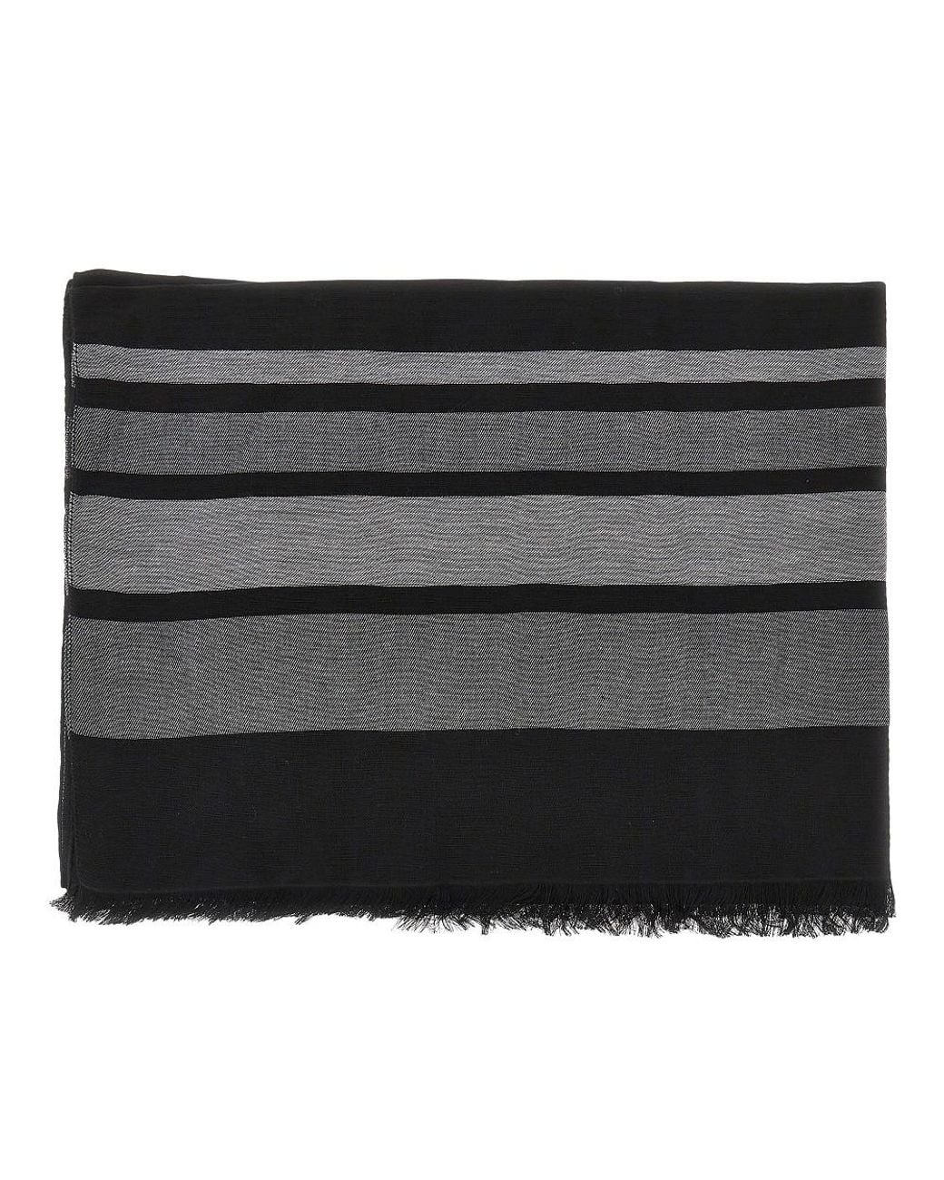 Emporio Armani Black Viscose And Modal-Blend Scarf for men