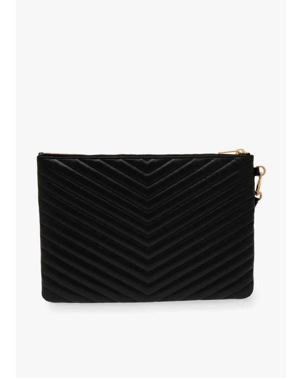 Saint Laurent Black Puoch Per Tablet Cassandre