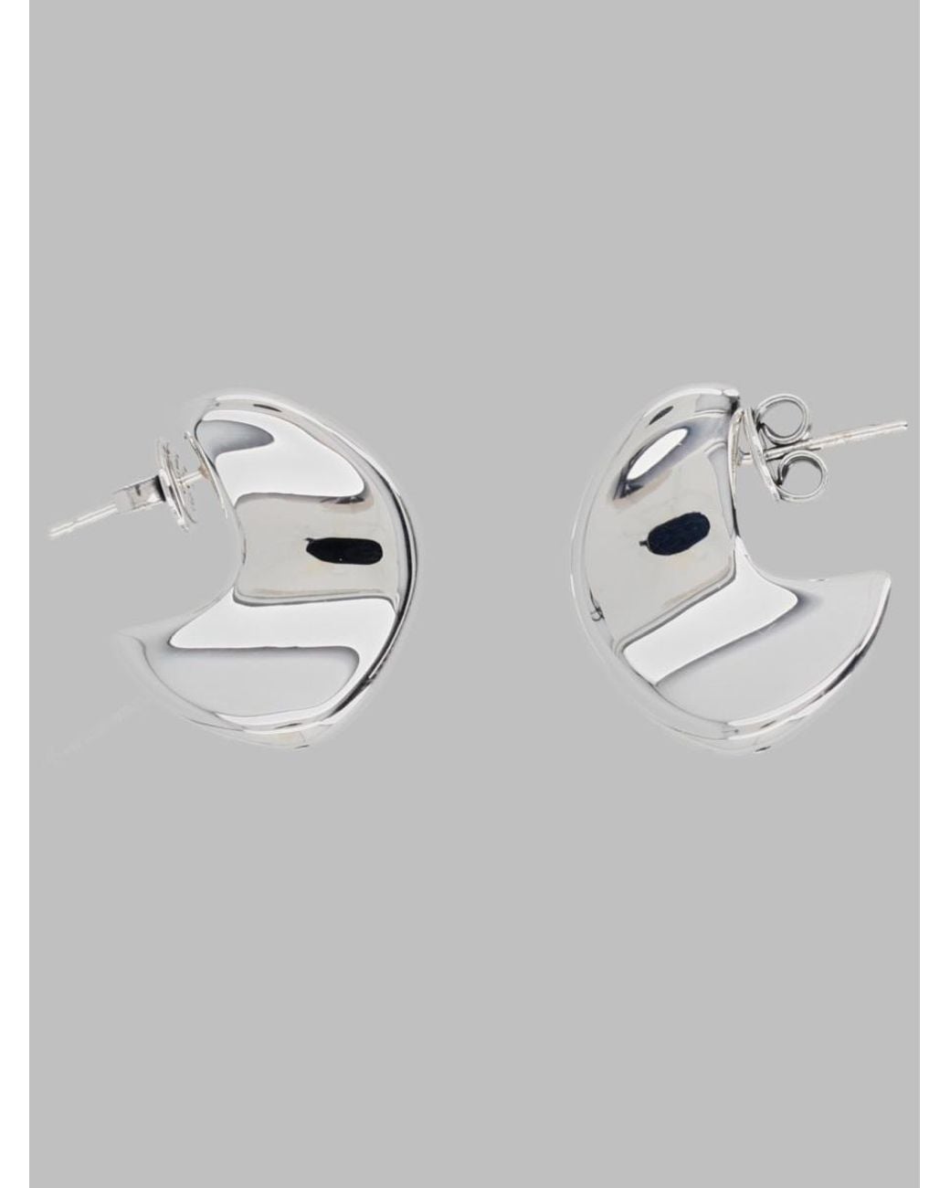 Bottega Veneta Gray Sterling Mini Disc Earrings