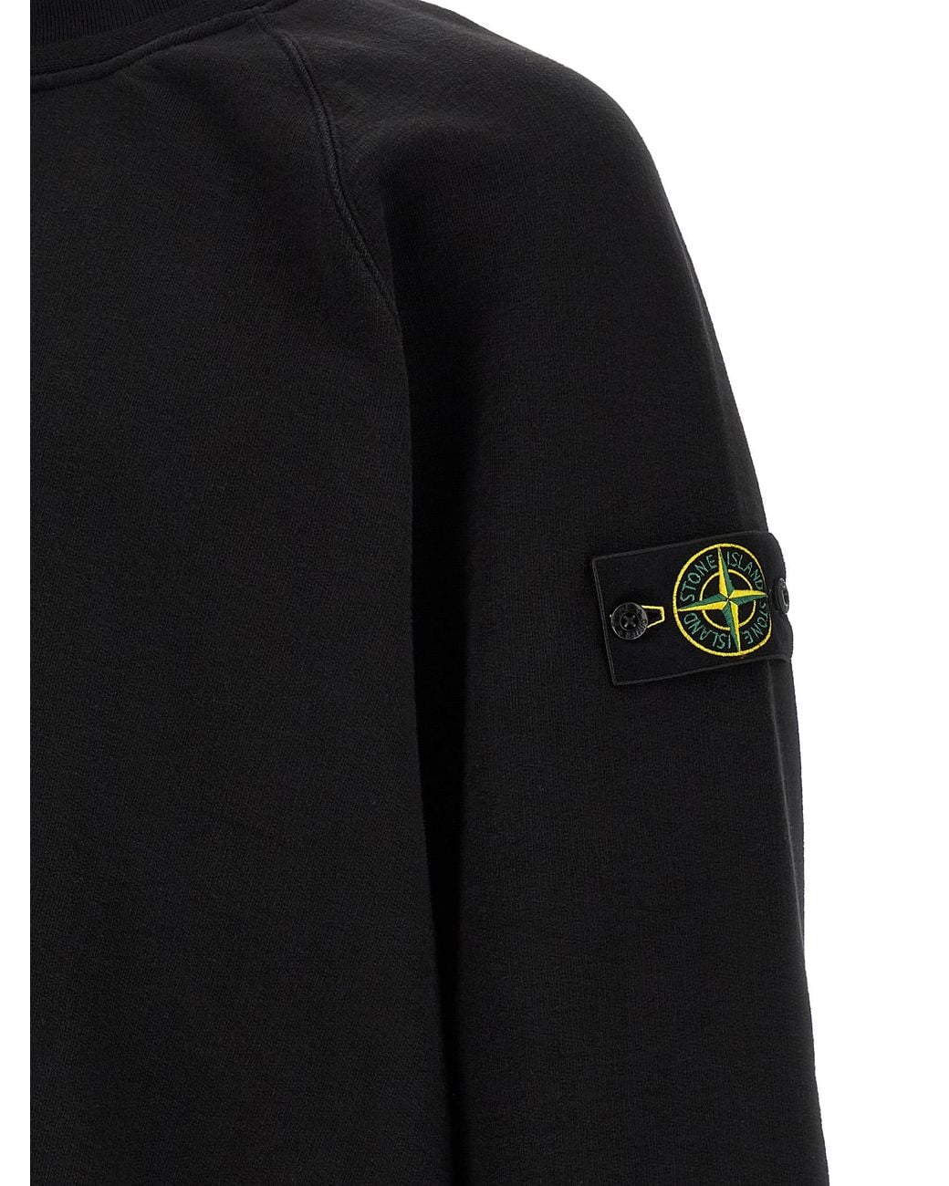 Stone Island Black '6100053' Crew Neck Sweatshirt With Raglan Sleeves for men